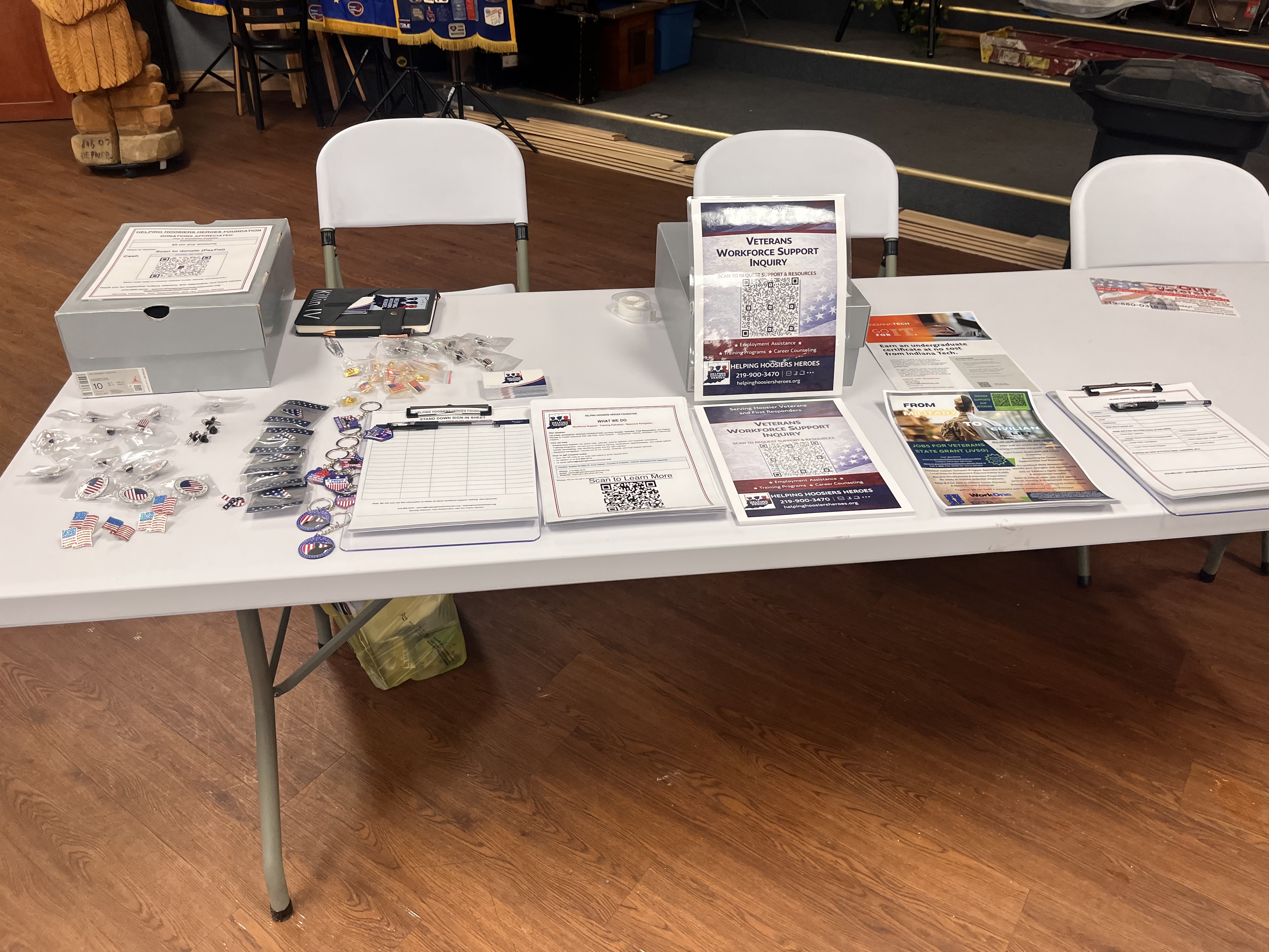 HHHF resource table with veteran support materials