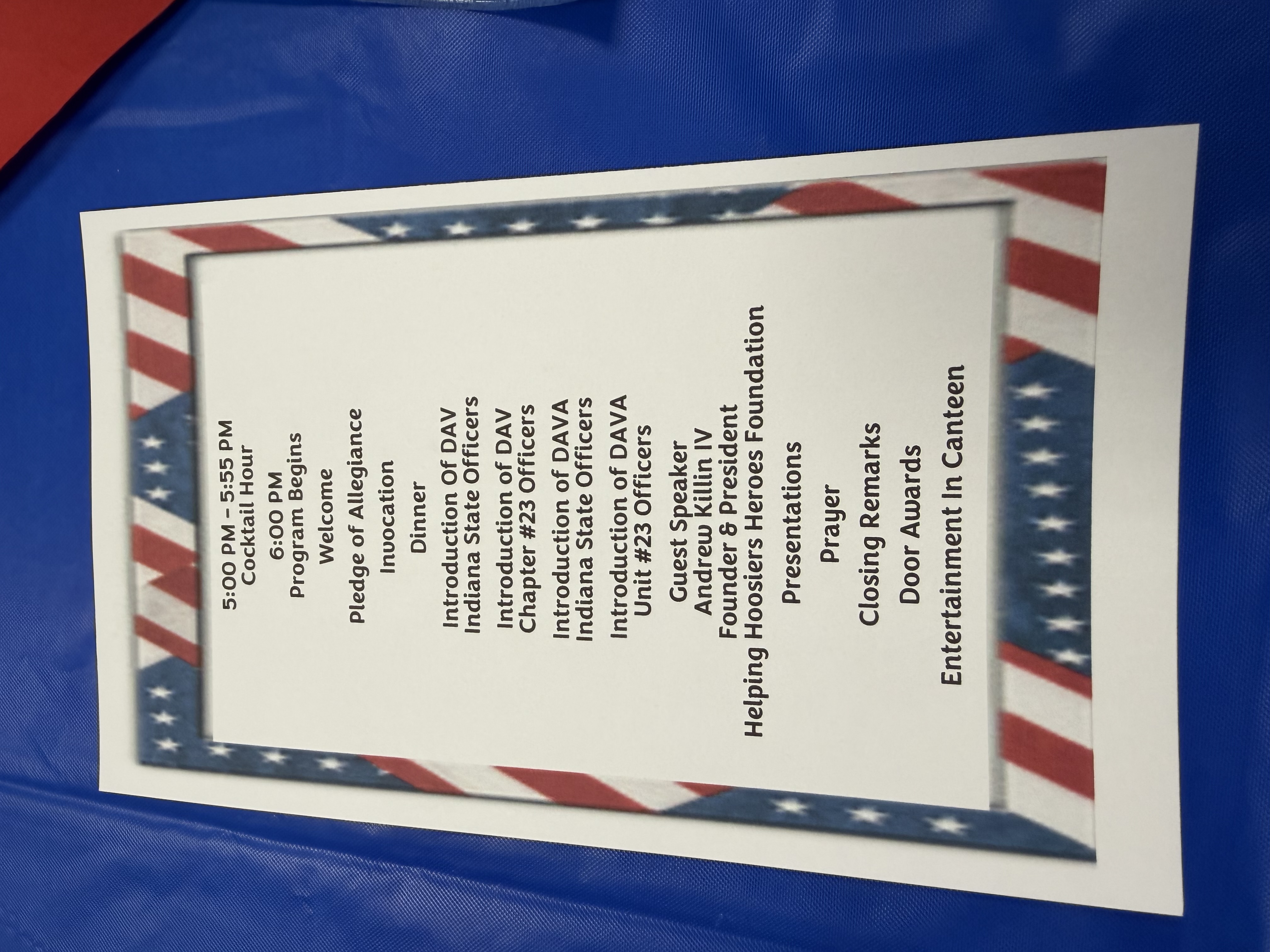 DAV Americanism Dinner Program
