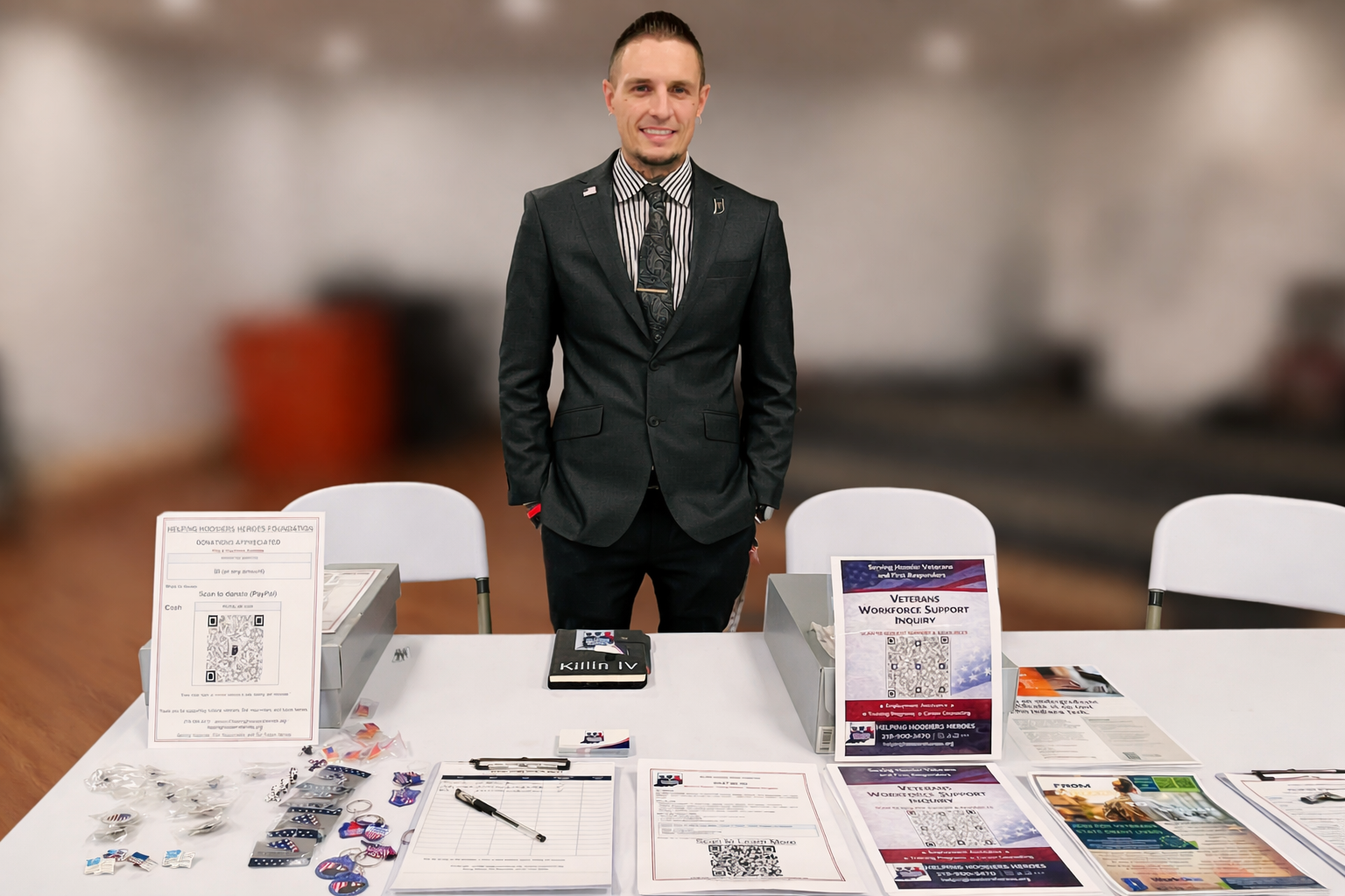 HHHF Founder Andrew Killin IV at our resource table