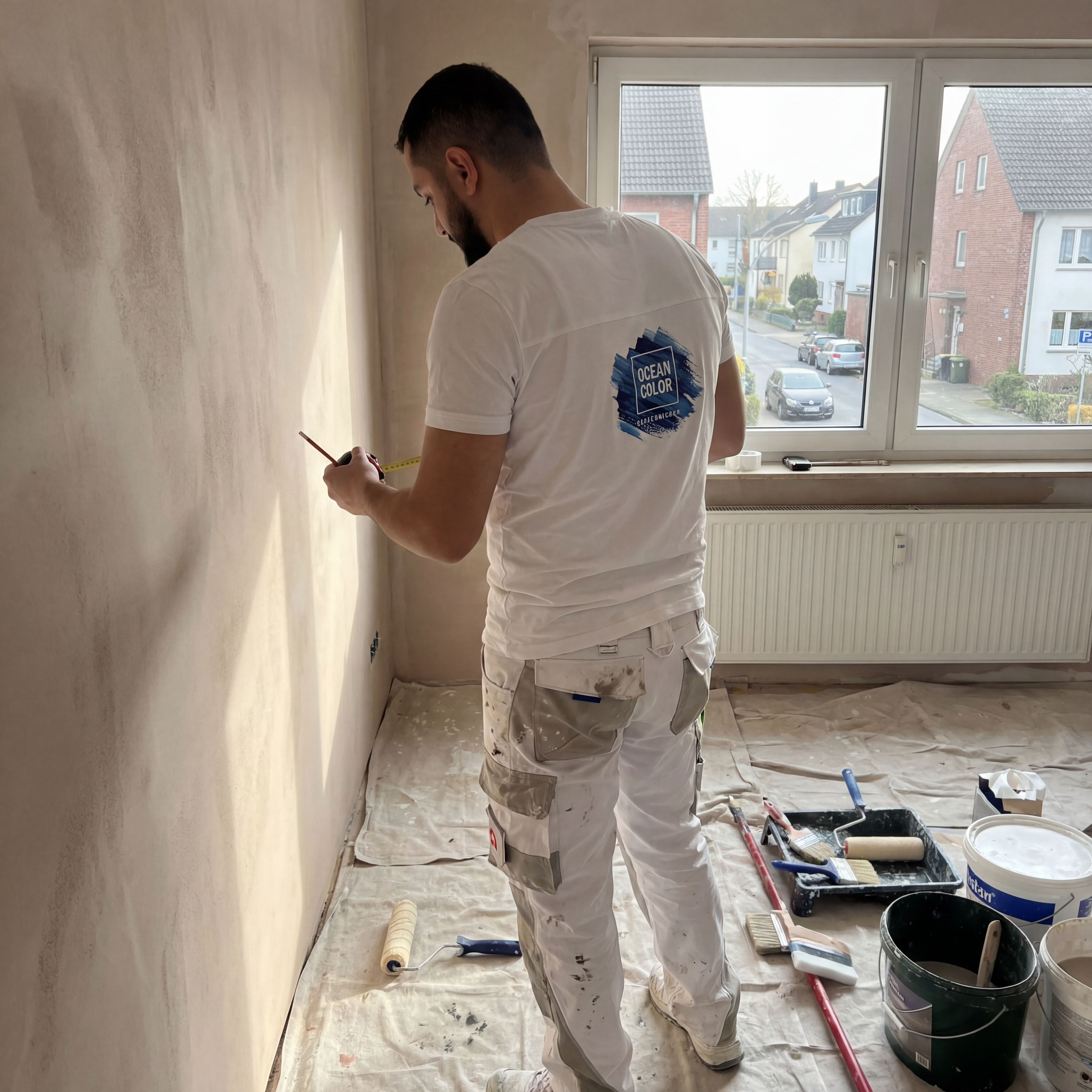 Malermeister bei der Beratung in Hamburg – präzise Aufmaß und Planung durch Ocean Color