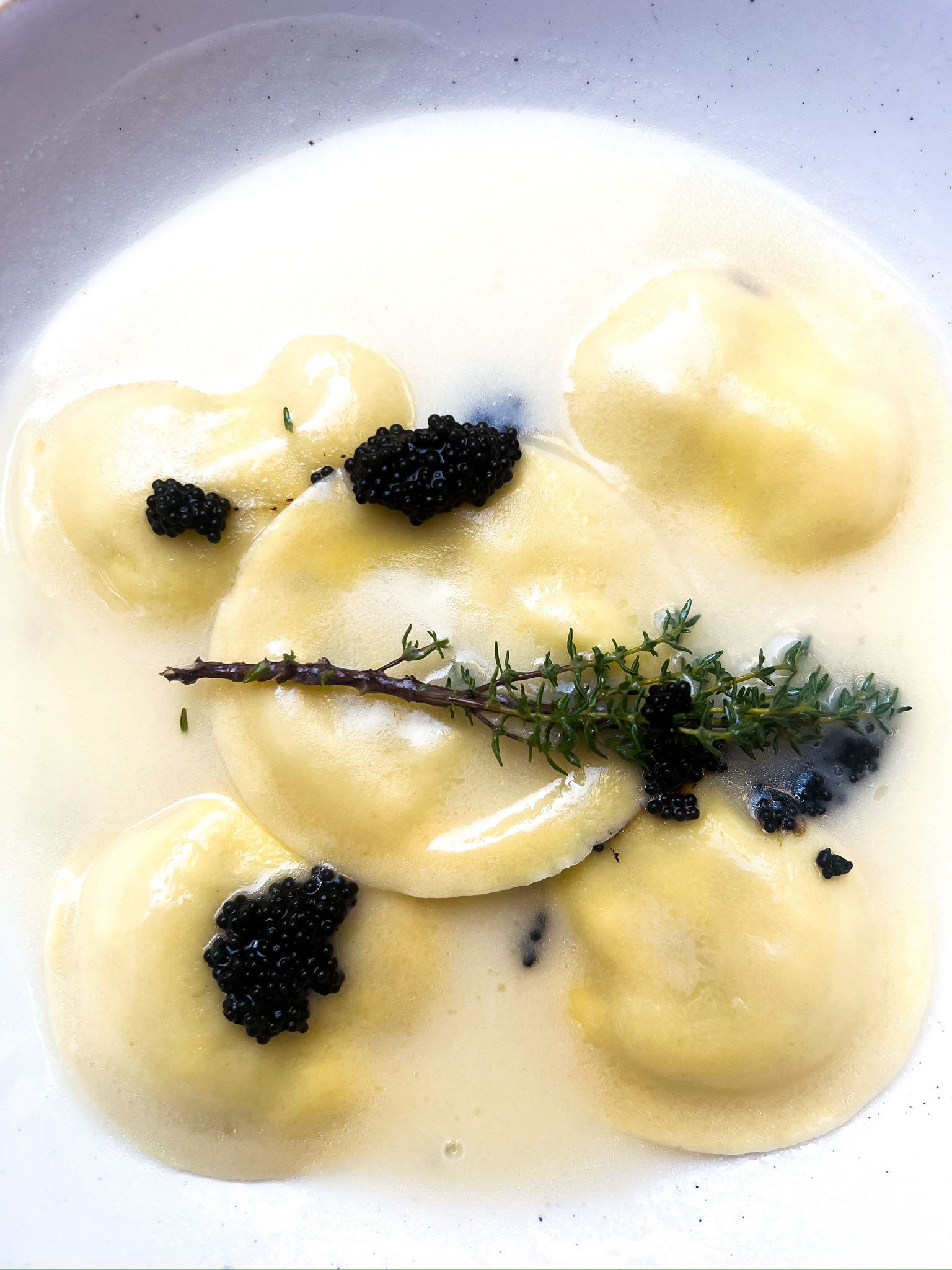 Ravioli with Caviar & Thyme - Food content by Elevate UGC