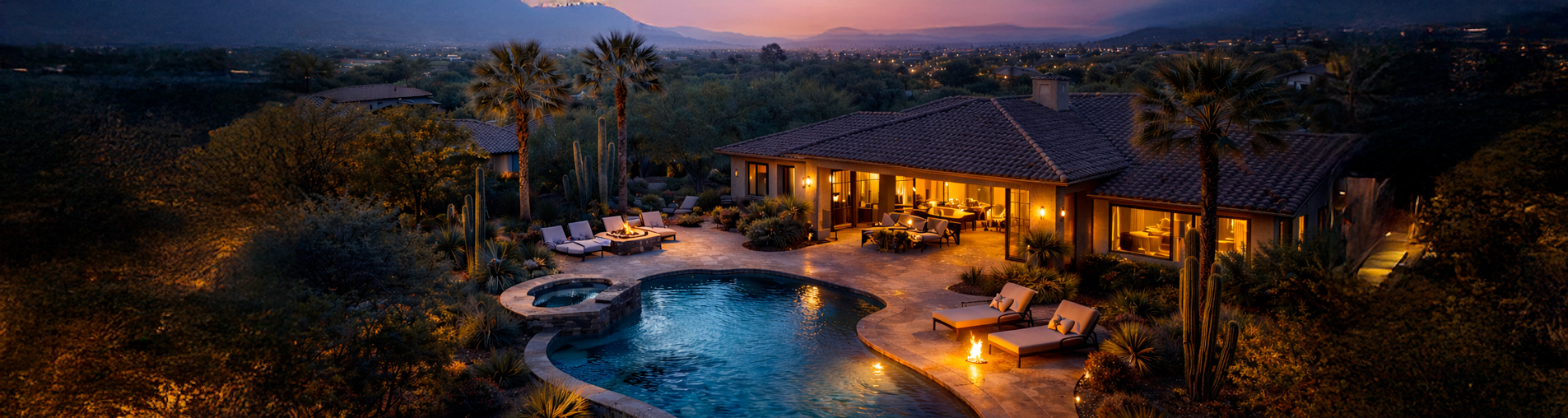 Luxury home at twilight