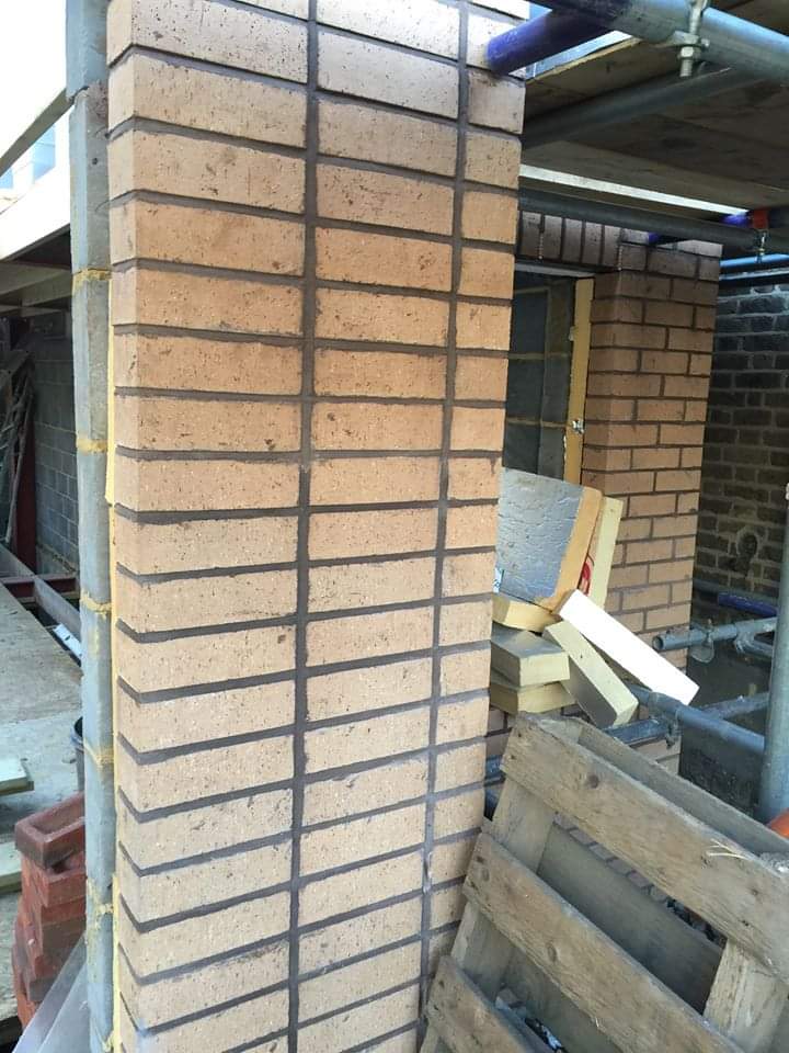 Hampstead New Build — Shell to Buff Brick Facade — before
