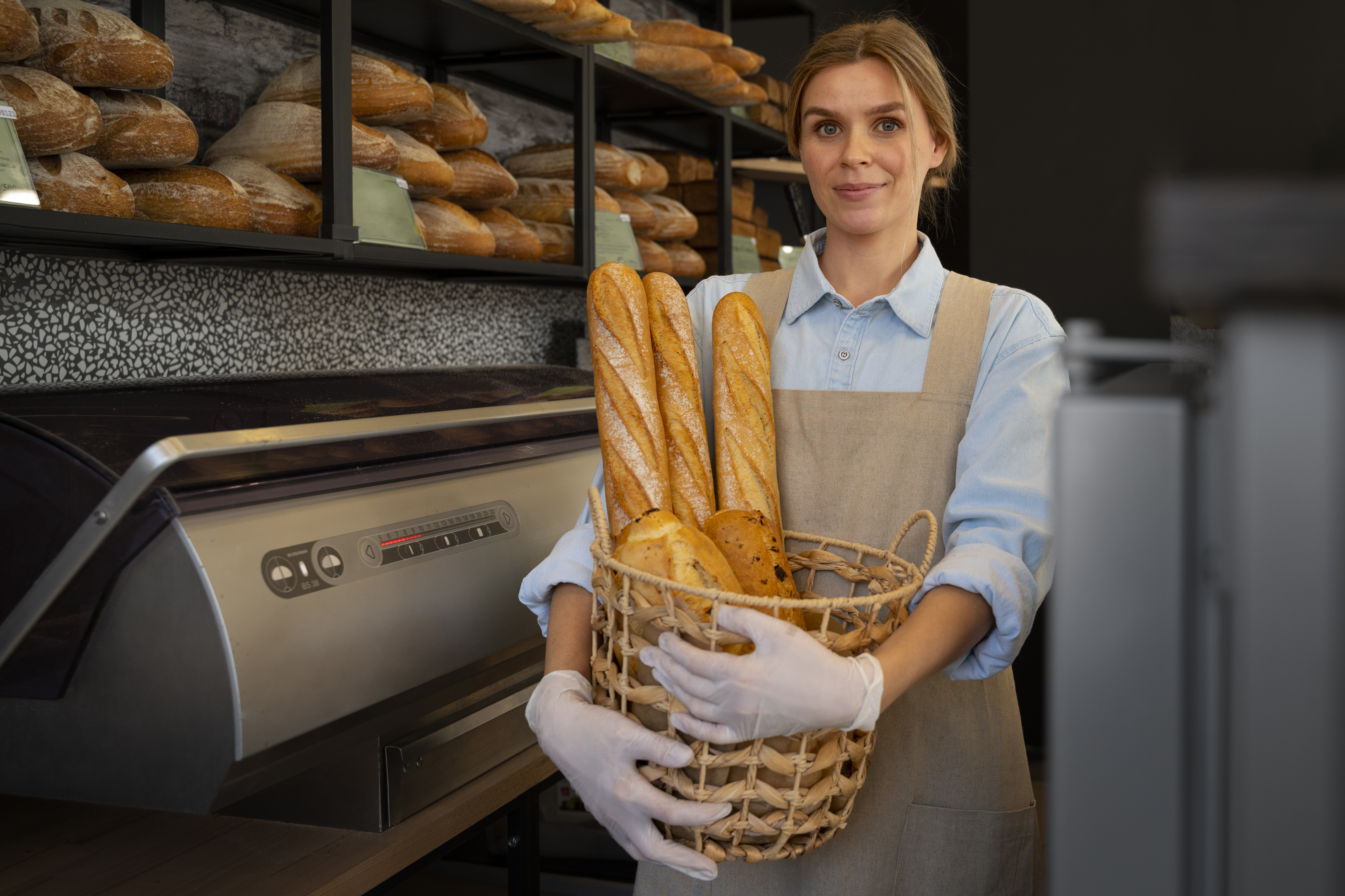 Sacs à pain publicitaires remis aux clients en boulangerie