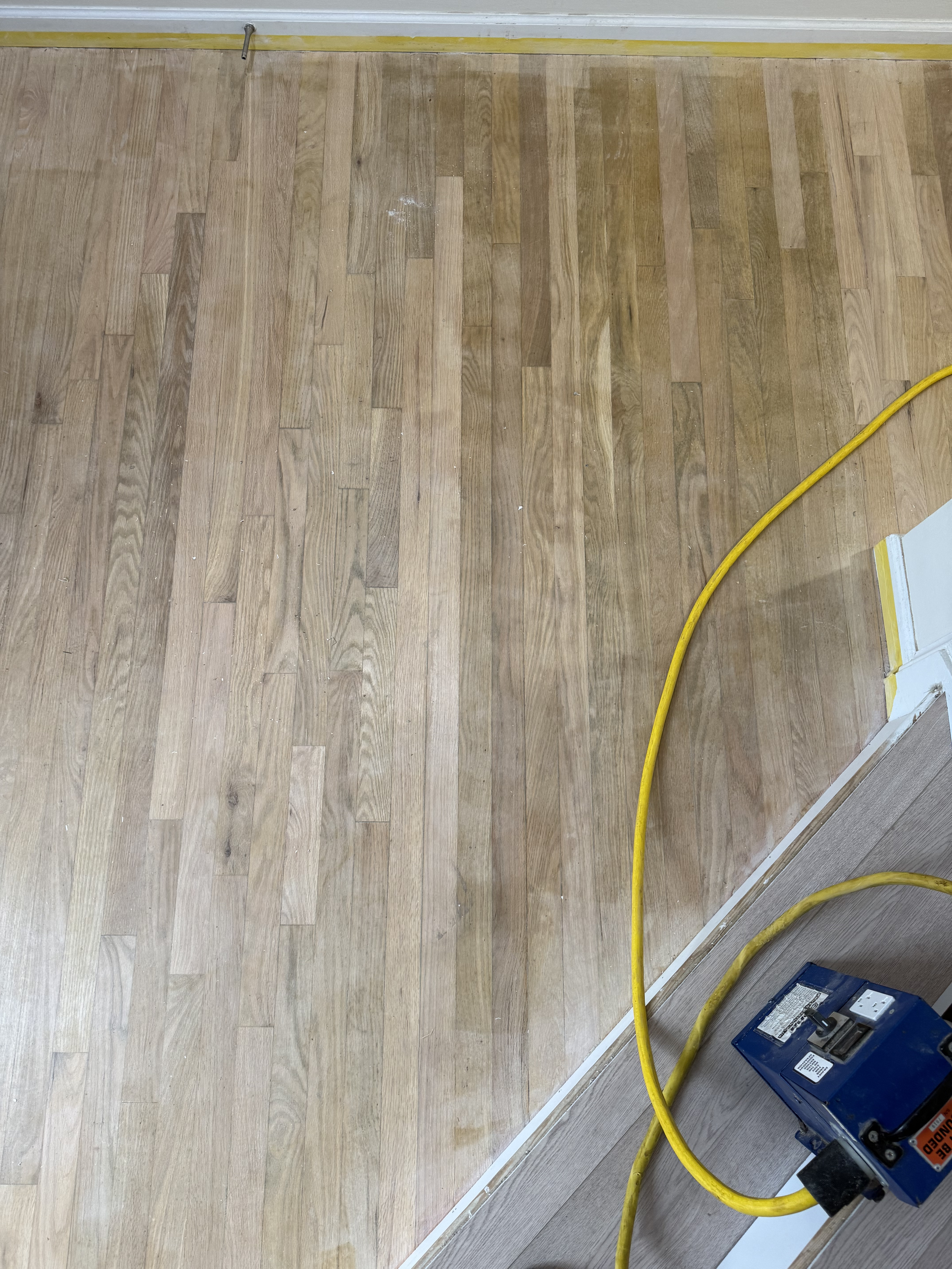 Hardwood floor before refinishing