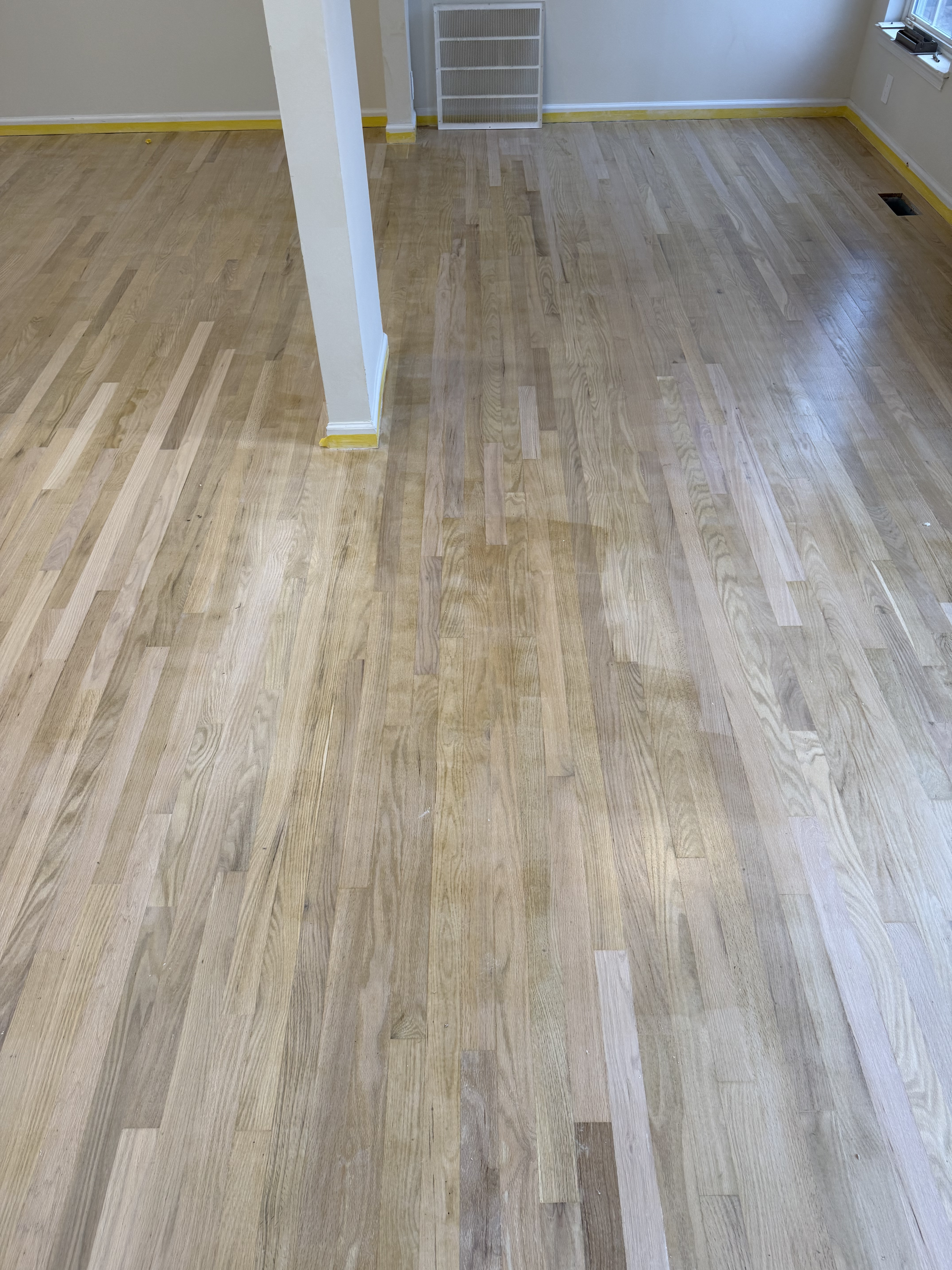 Hardwood floor before refinishing