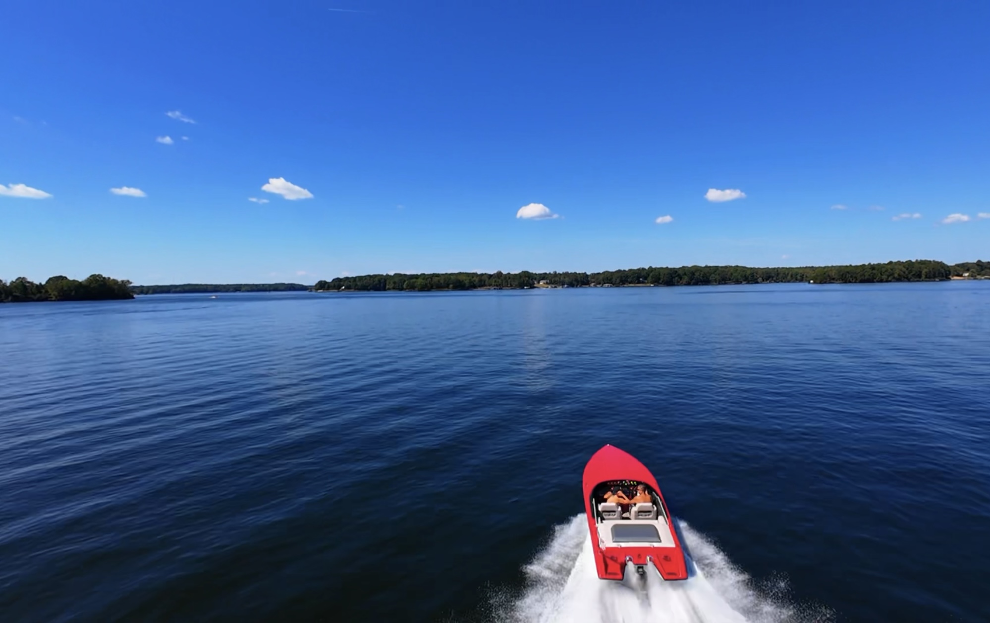 Cherry red · open water