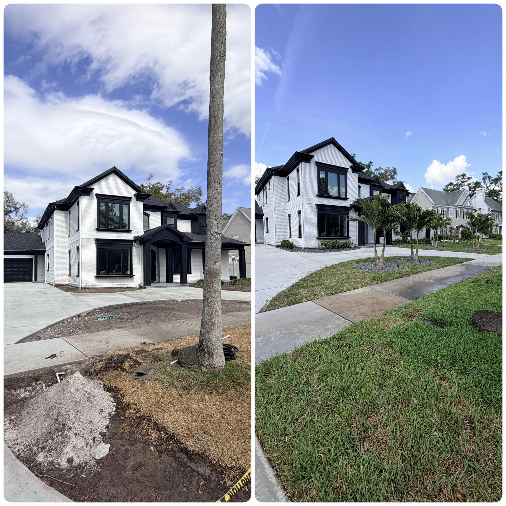 Luxury new-build landscape — before and after