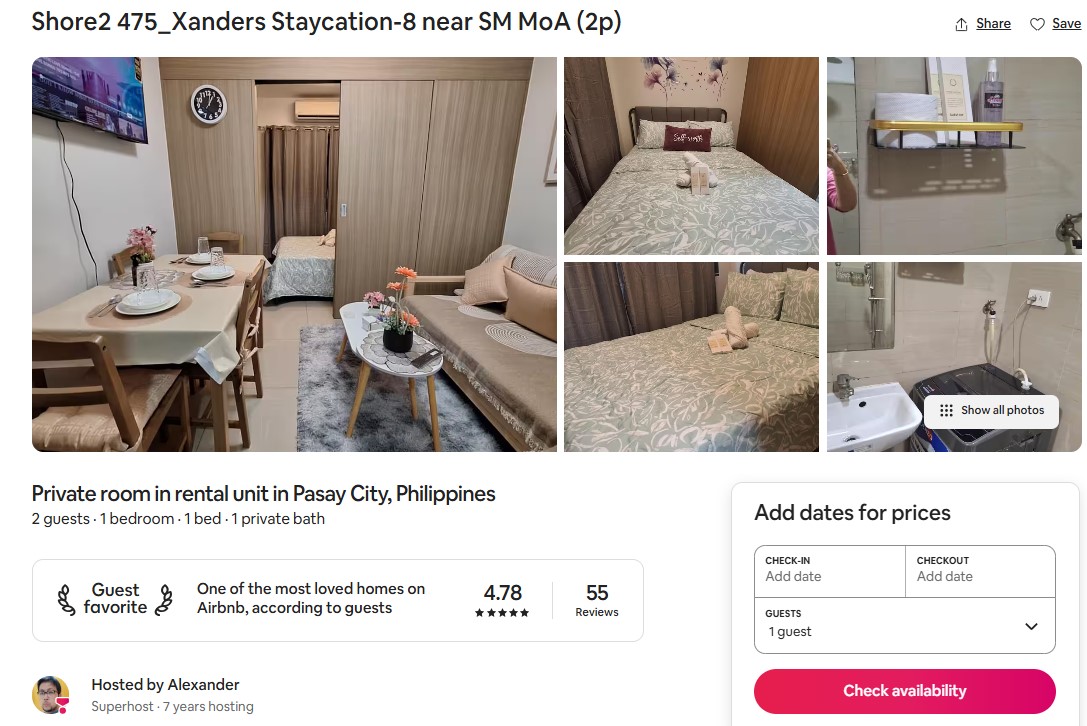 Shore2 475 — Xanders Staycation 8 near SM MoA