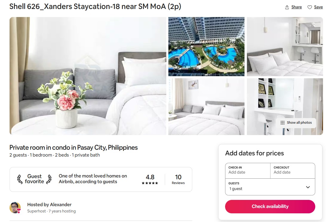 Shell 626 — Xanders Staycation 18 near SM MoA
