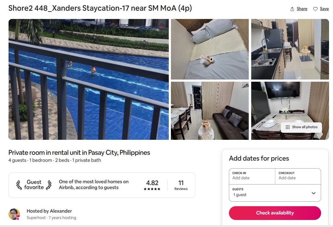 Shore2 448 — Xanders Staycation 17 near SM MoA