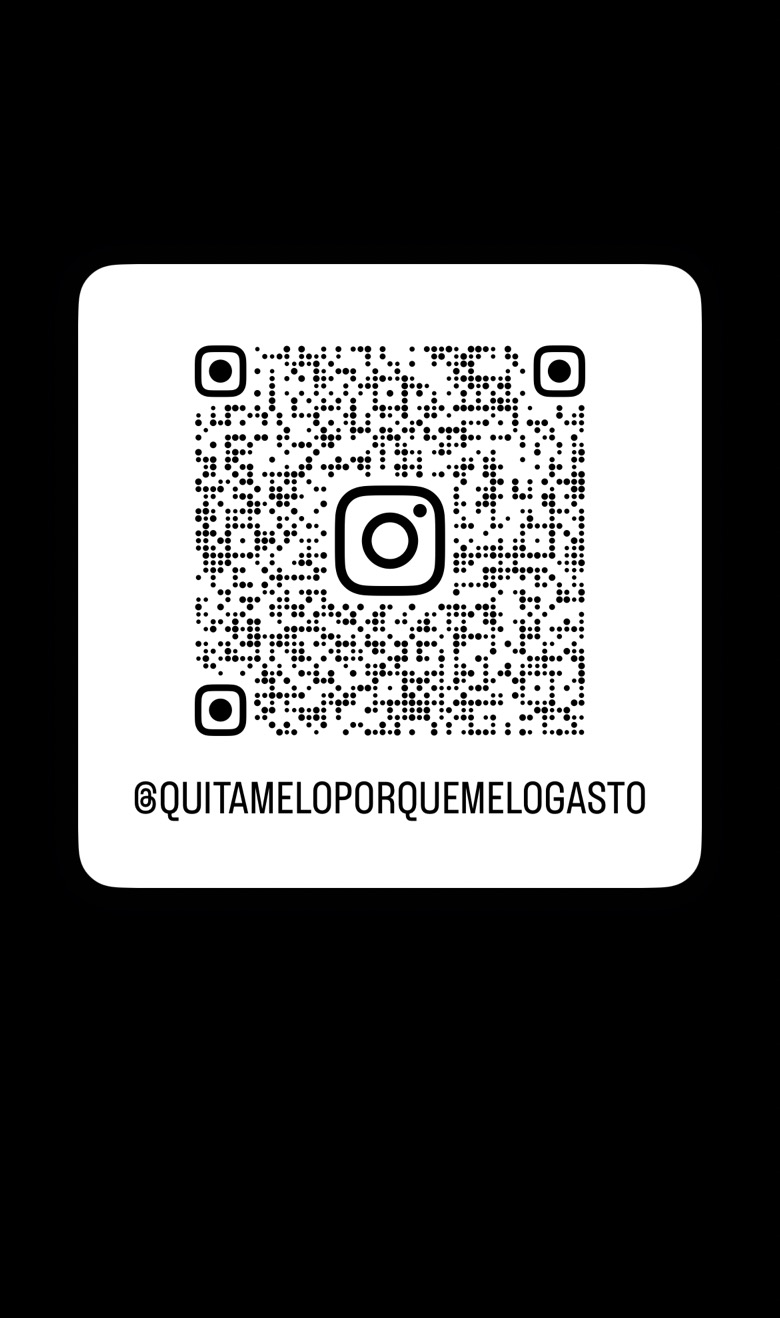 Código QR para seguir a @quitameloporquemelogasto en Instagram