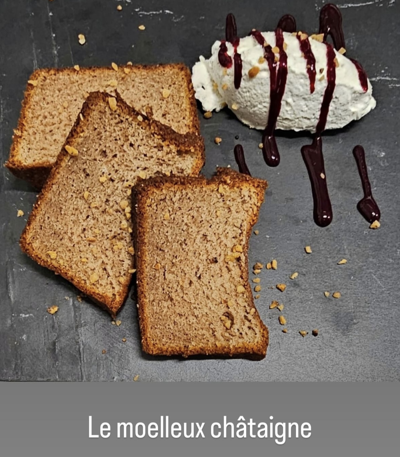 Moelleux châtaigne et chantilly