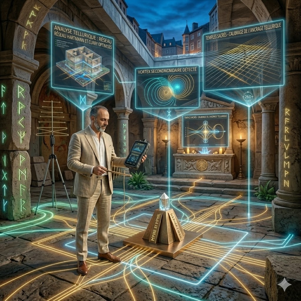 Analyse tellurique FACOW360 — détection des réseaux Hartmann et Curry dans un bâtiment ancien