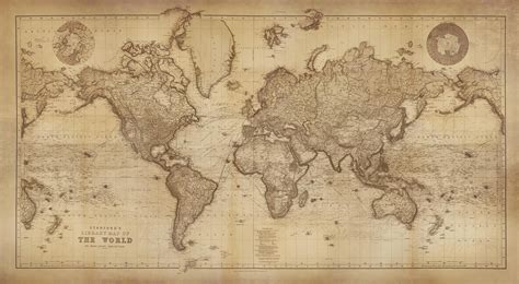 Vintage Mercator Projection World Map