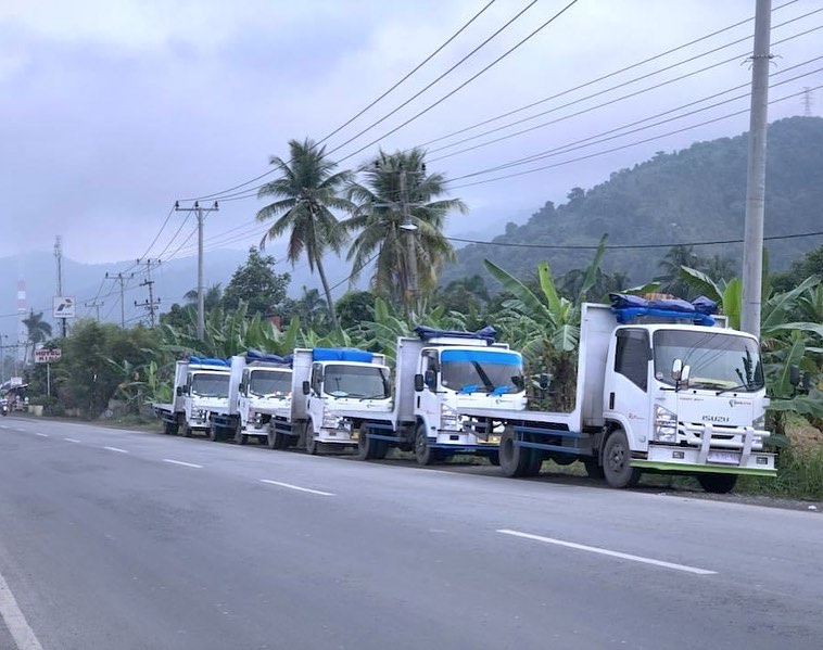ATS tanker truck at port operations - oil transport Lampung