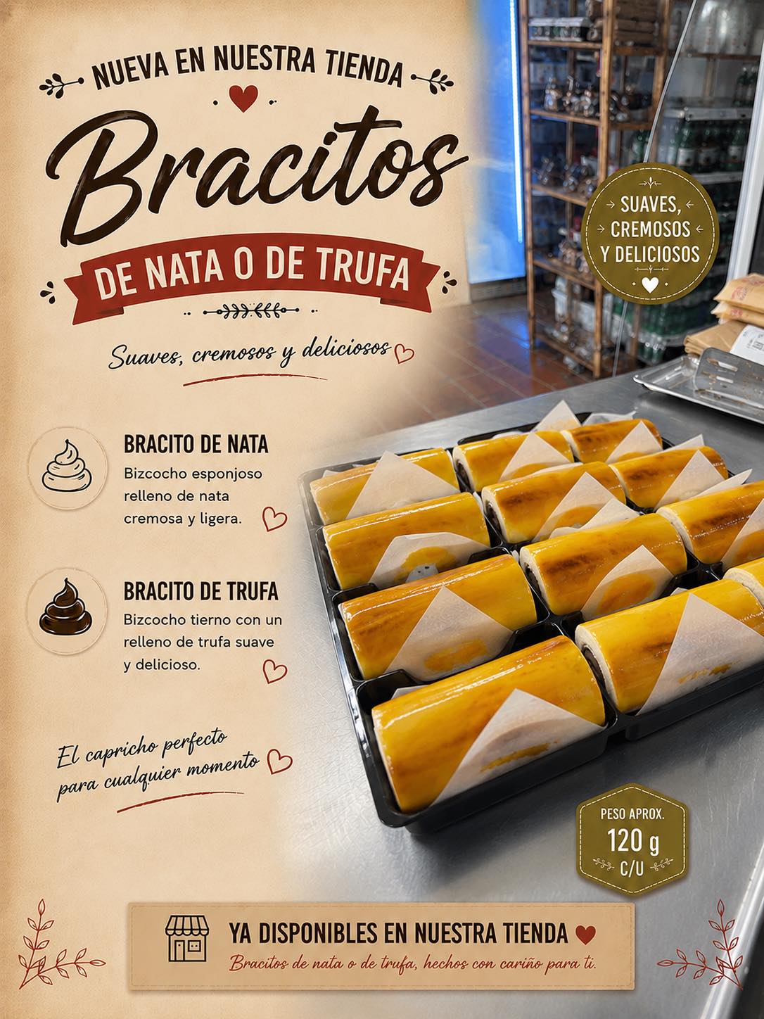 Bracitos de nata o de trufa