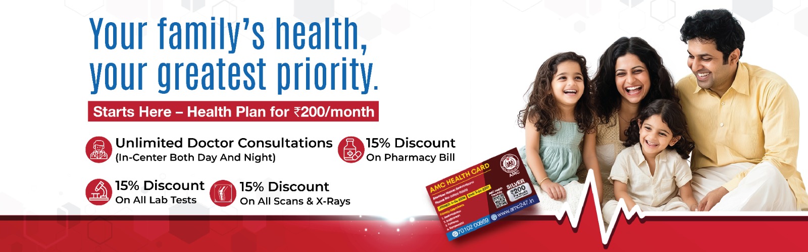 AMC Health Card - Family Health Plan starting Rs.200/month