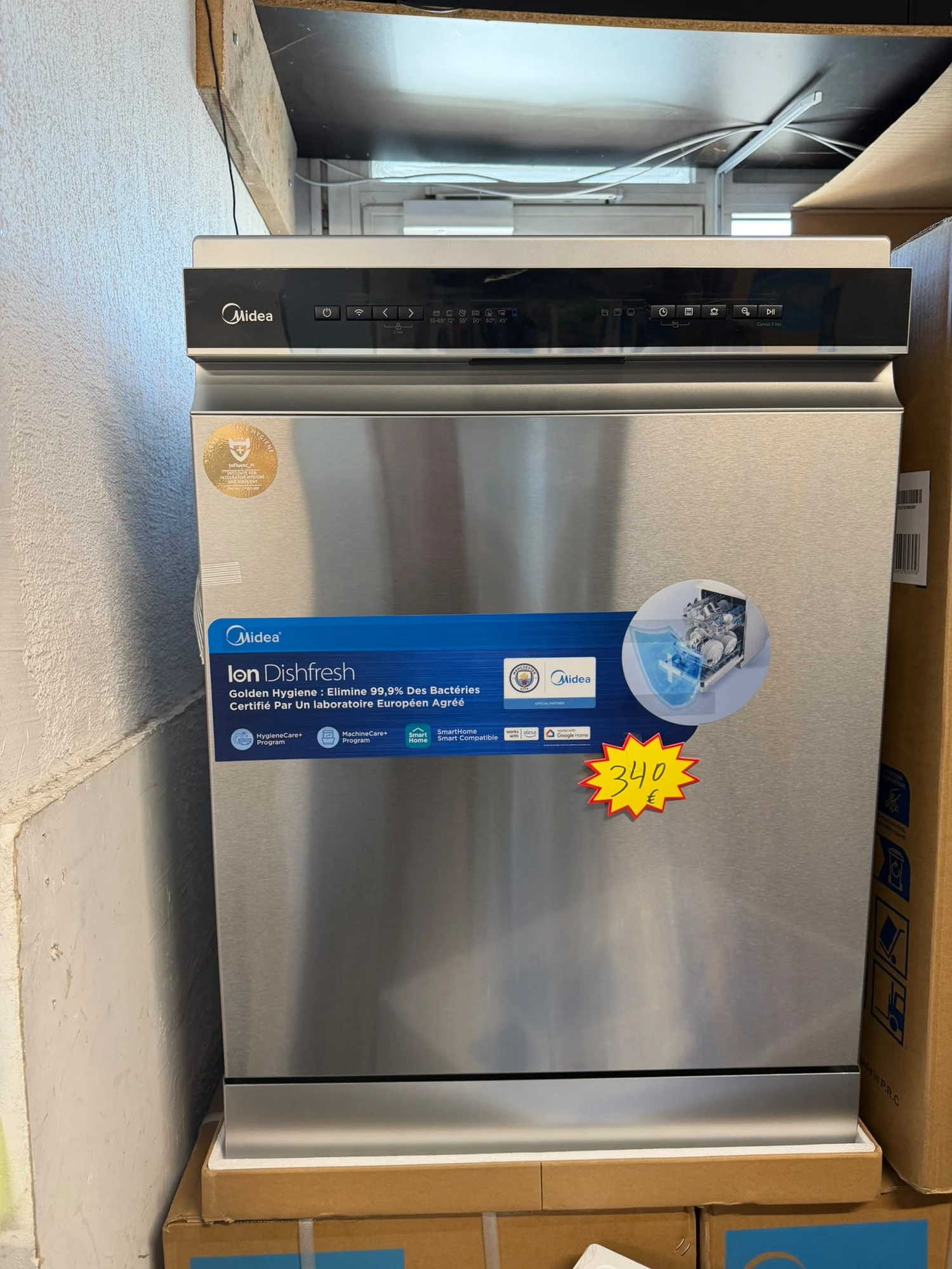MIDEA Ion Dishfresh Lave-vaisselle 14 couverts Inox connecté
