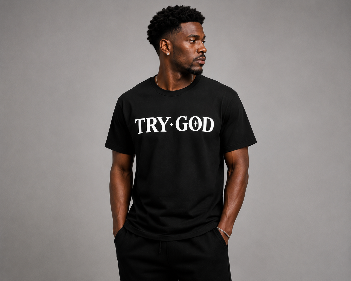 TRY GOD Signature Tee — Black
