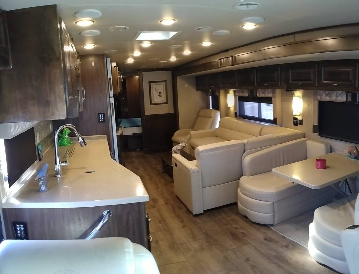 Interior — kitchen, dinette and recliners