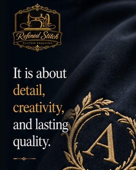 It is about detail, creativity, and lasting quality — gold A monogram on navy fabric