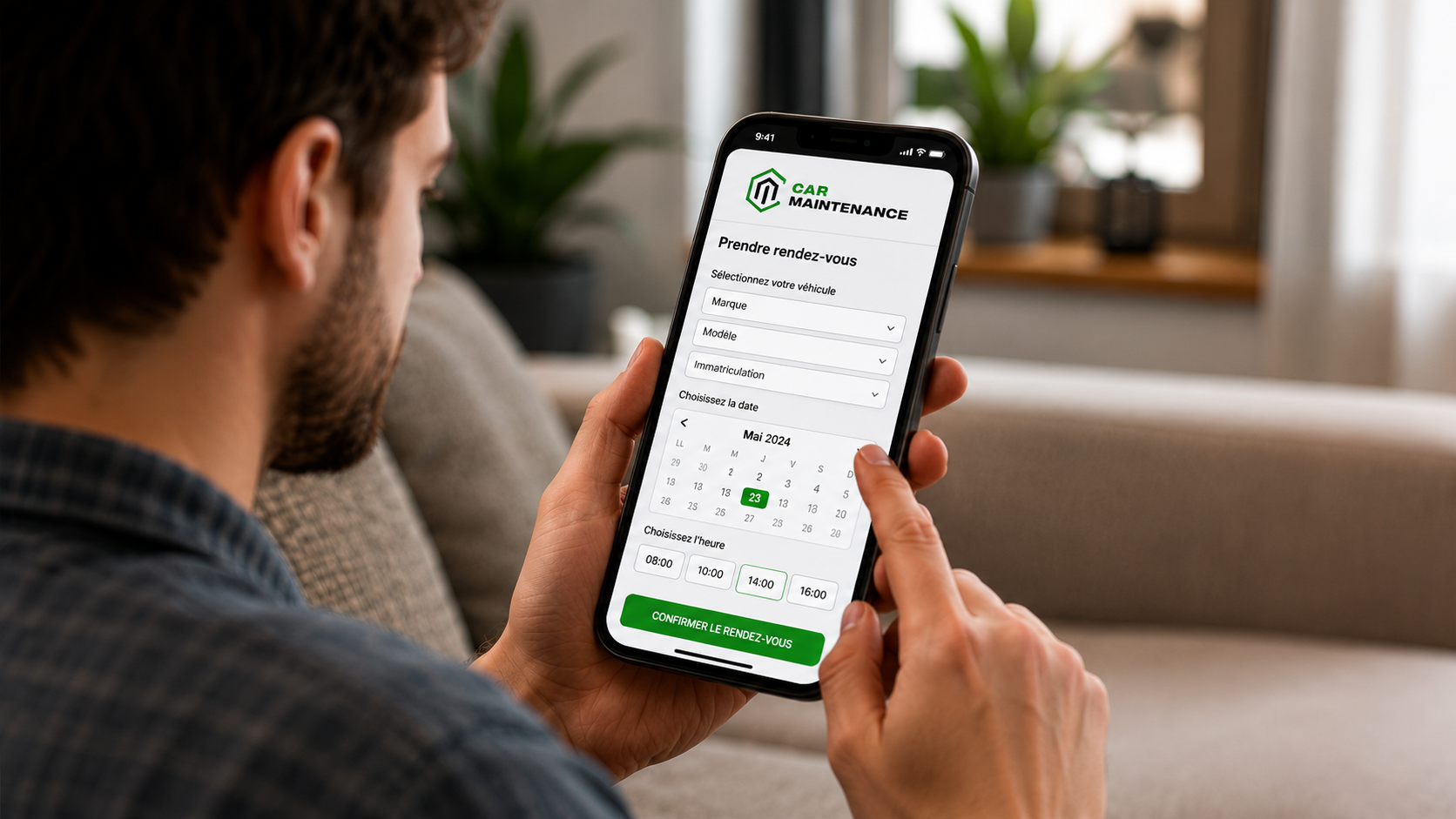 Prise de rendez-vous en ligne sur smartphone — Carrosserie Meyrin