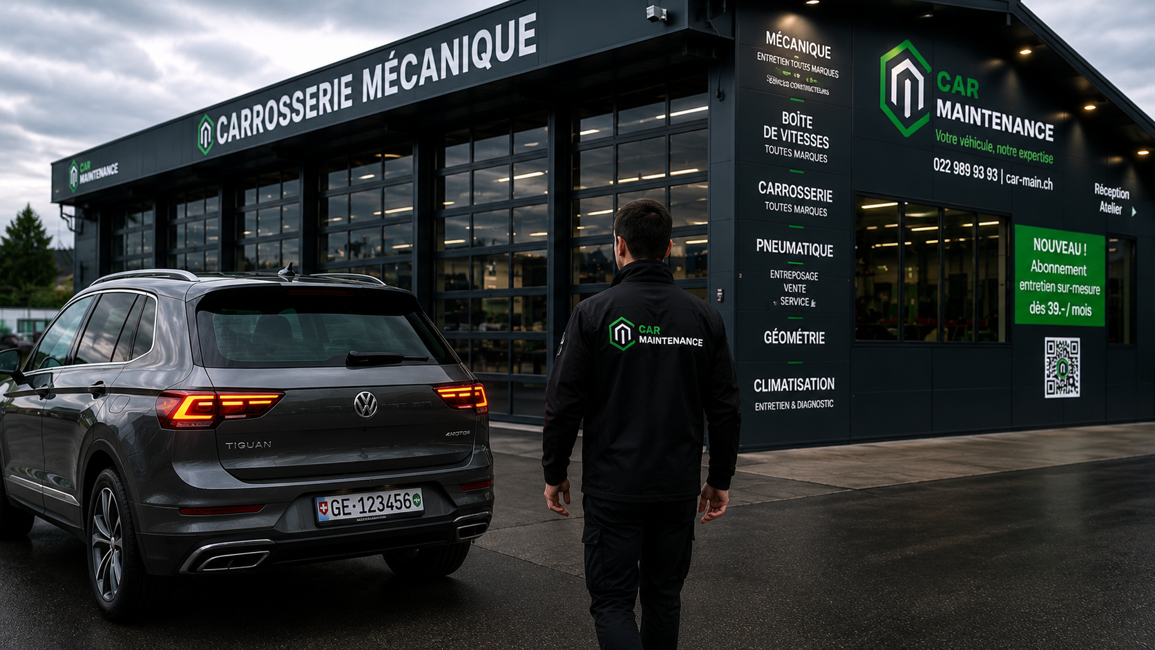 Prise en charge du véhicule par un technicien CarMaintenance à Meyrin