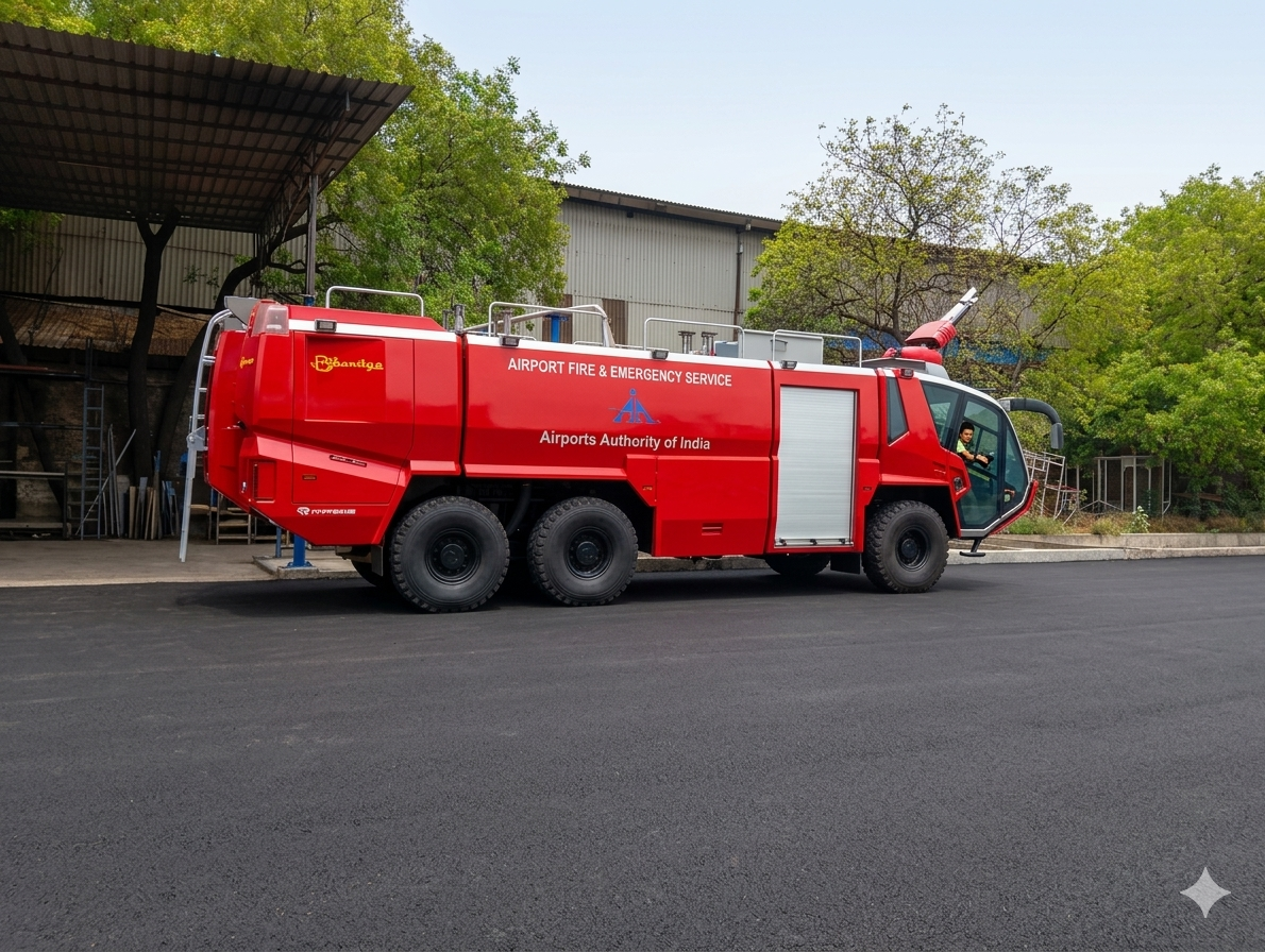 Airports Authority of India fire truck after restoration