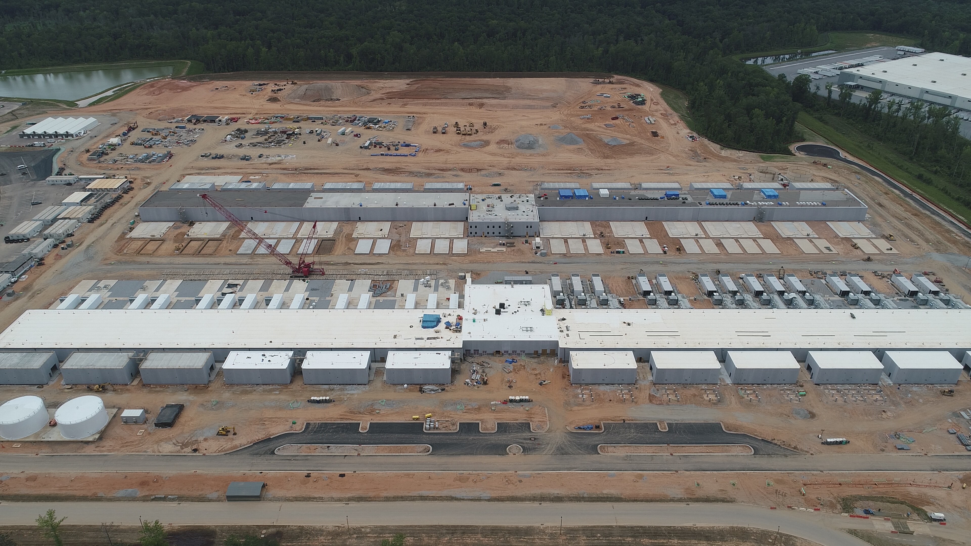 Aerial view of the Equinix data center construction site in Henry County, GA