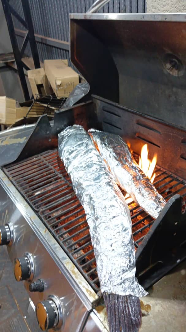 Barbecue fish on the grill