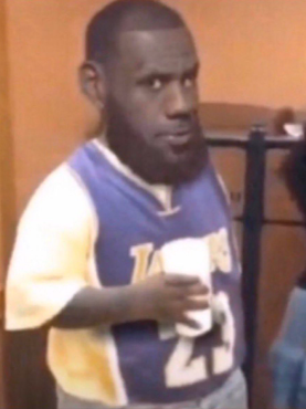 LeBron holding lil cup