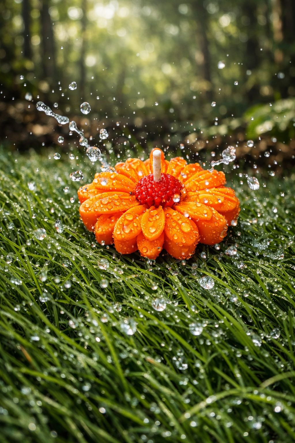 Orange Flower Candle