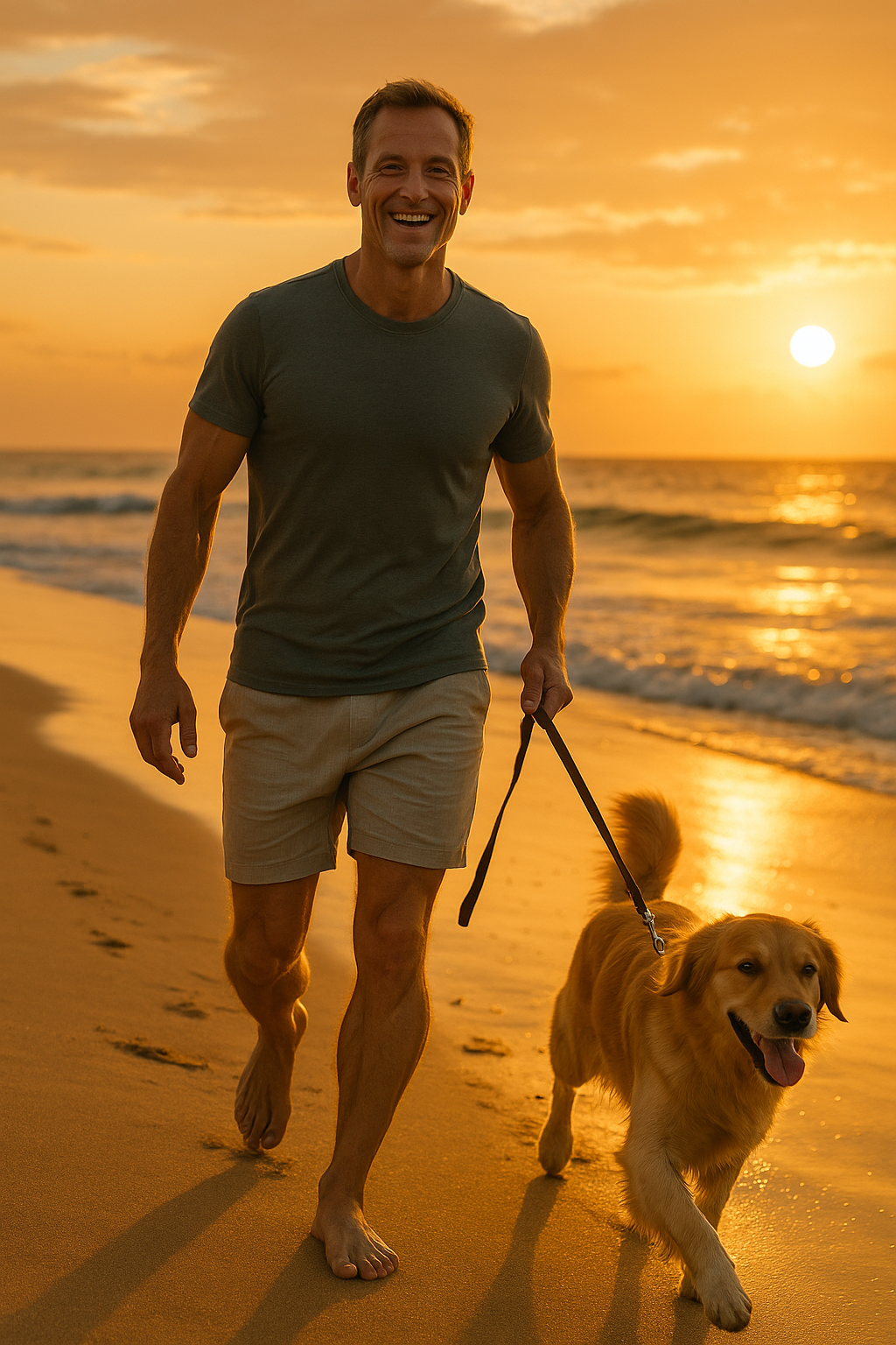 Confident man enjoying active lifestyle after weight loss transformation