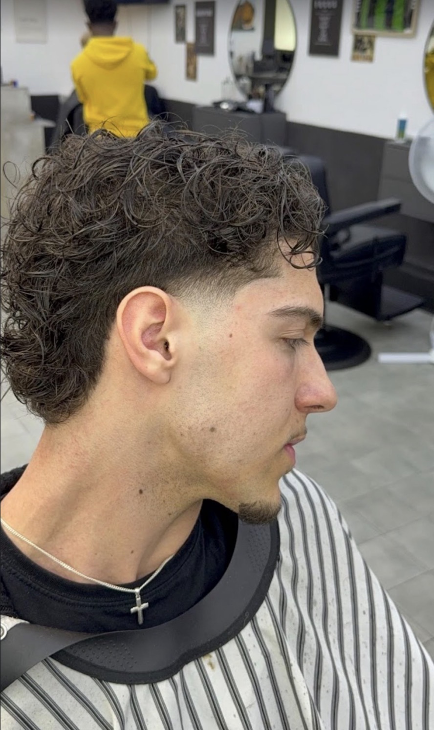 Curly low fade