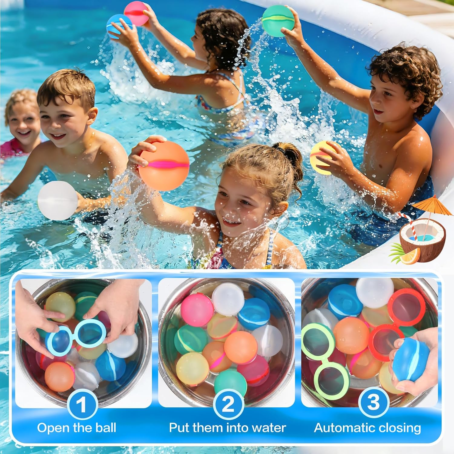 Reusable Water Balloons — 12-Pack Magnetic