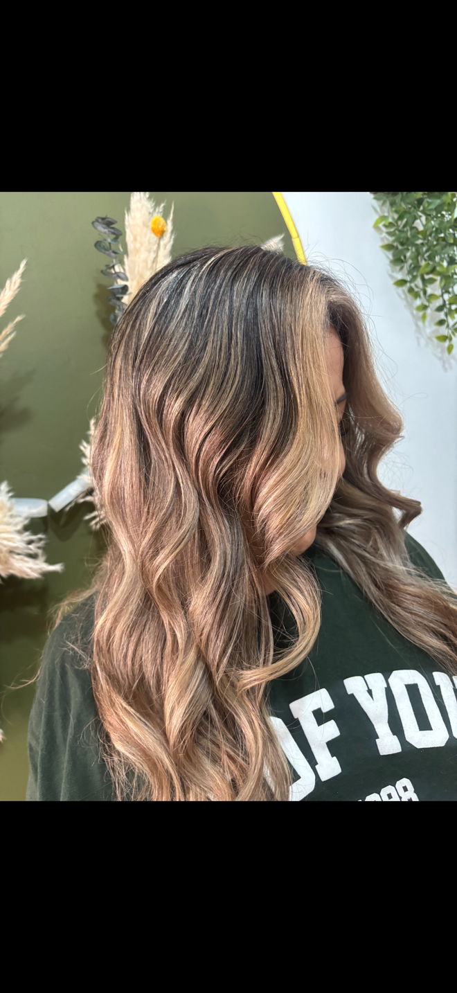 Vibrant magenta wavy long hair