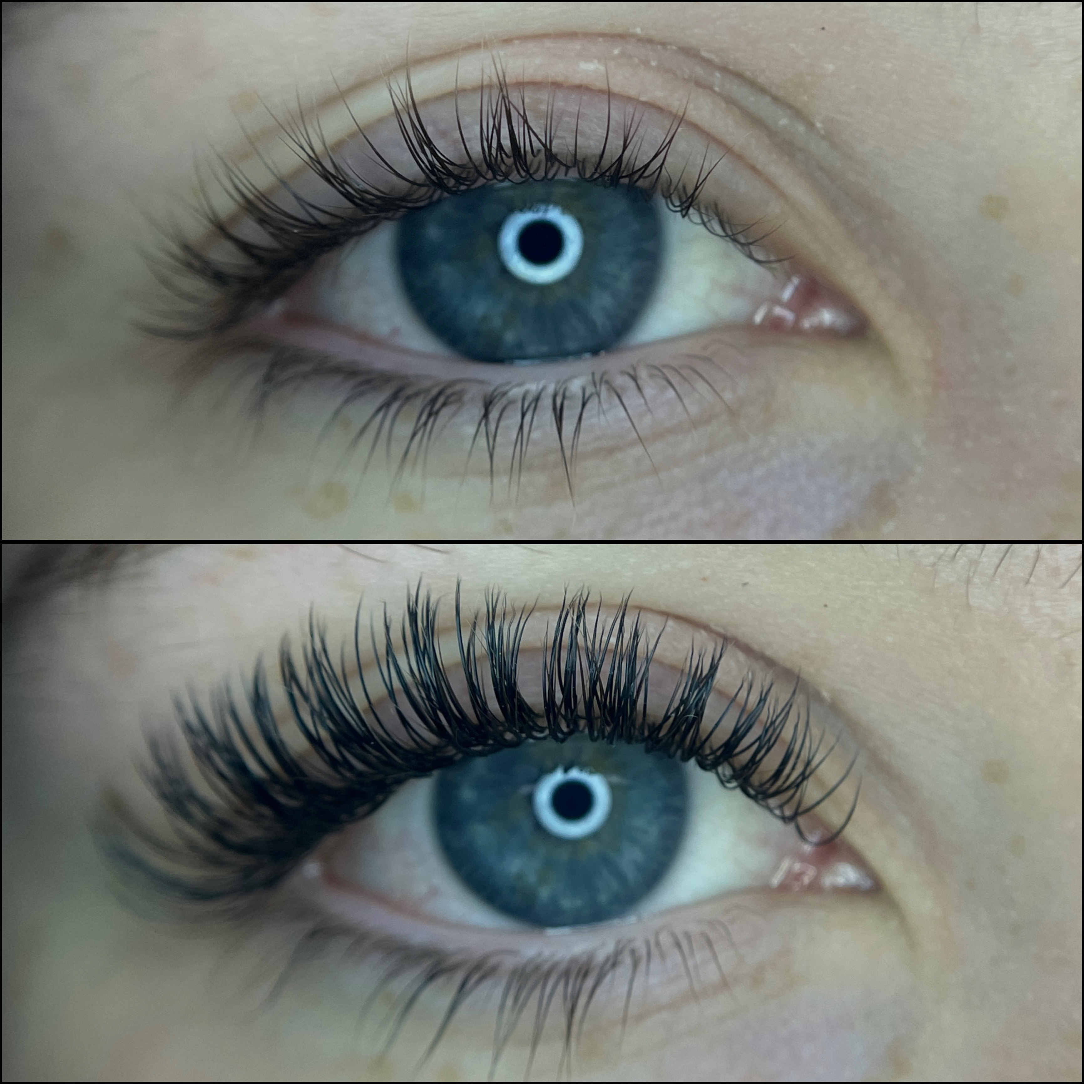 Classic lashes before & after