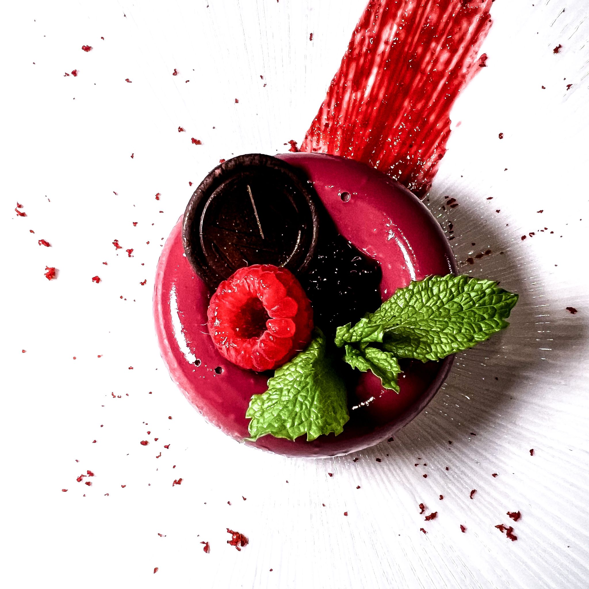 Raspberry Art Dessert