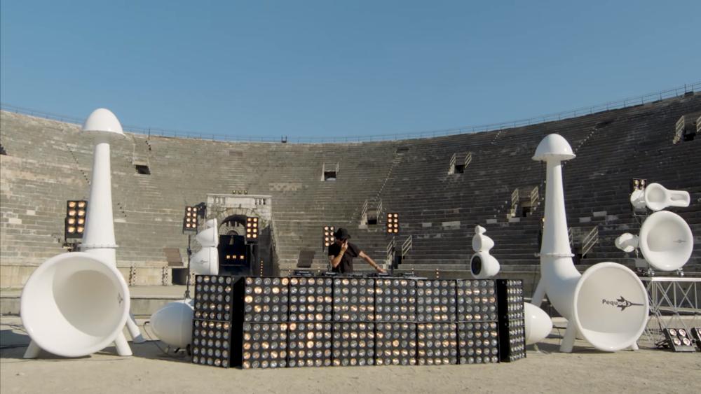 Ancient amphitheatre DJ setup