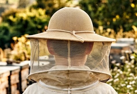 Beekeeper in Victoria with beehives