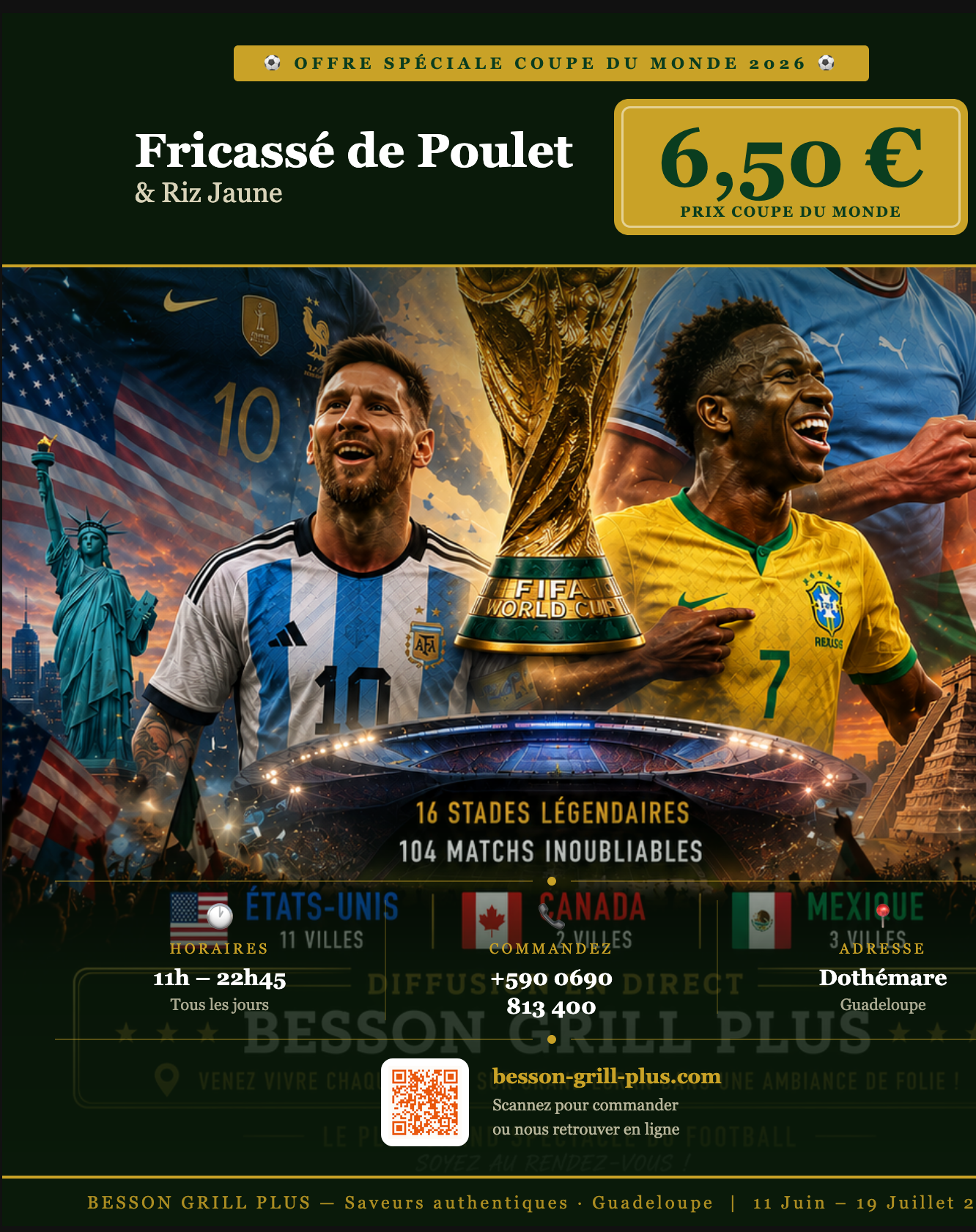 Fricassé de Poulet & Riz Jaune (Spécial Coupe du Monde)