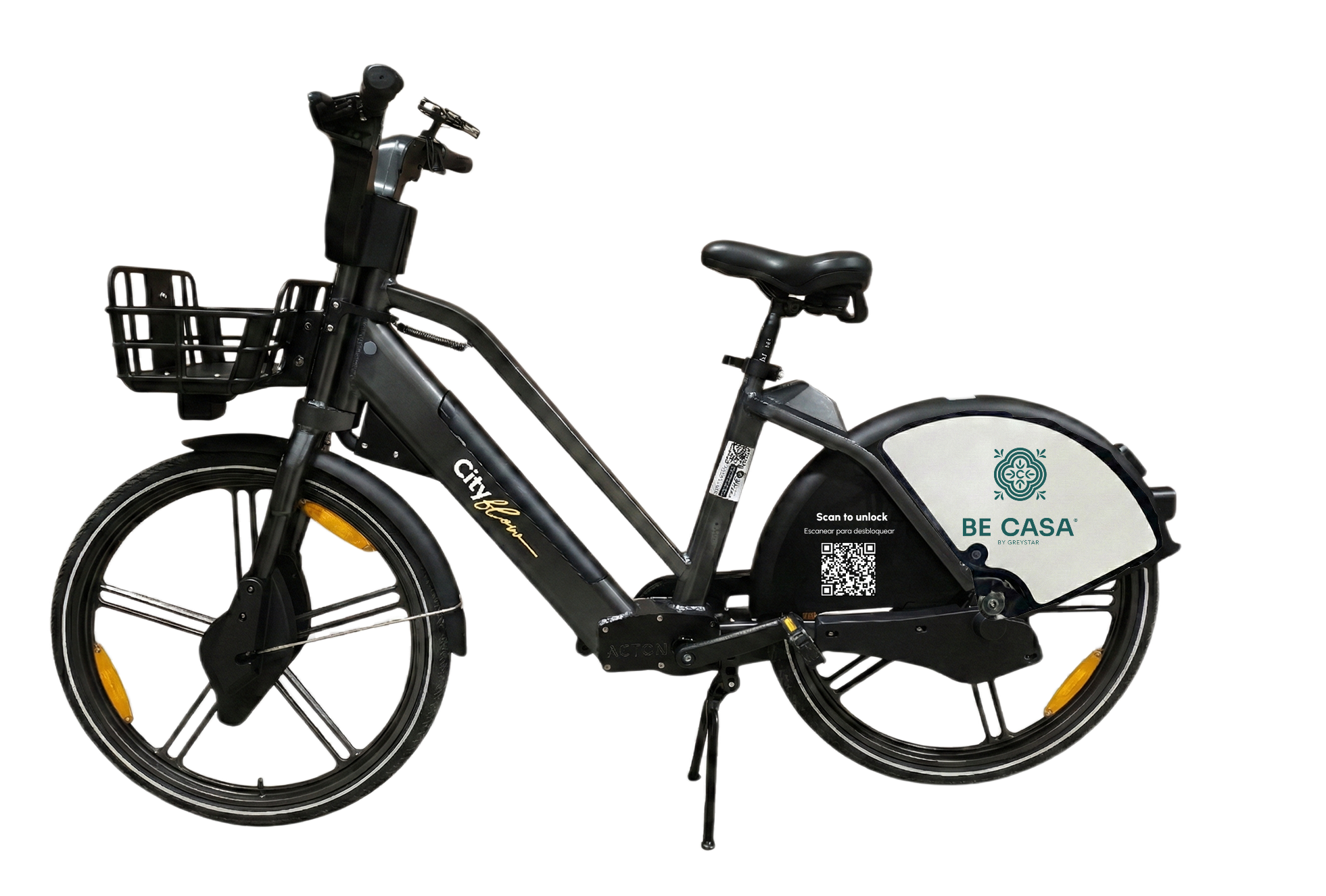 CityFlow bike with custom Be Casa branding