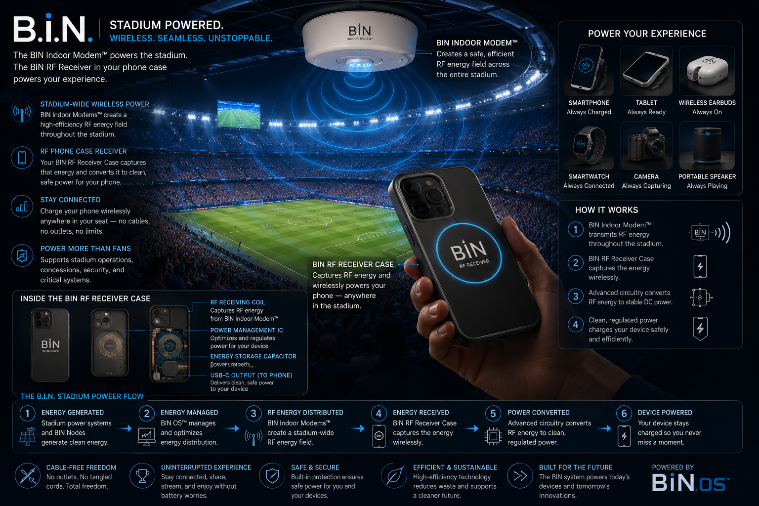 50,000-seat wireless power
