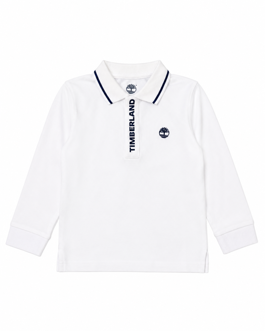 Timberland Boys White Long Sleeve Polo Shirt
