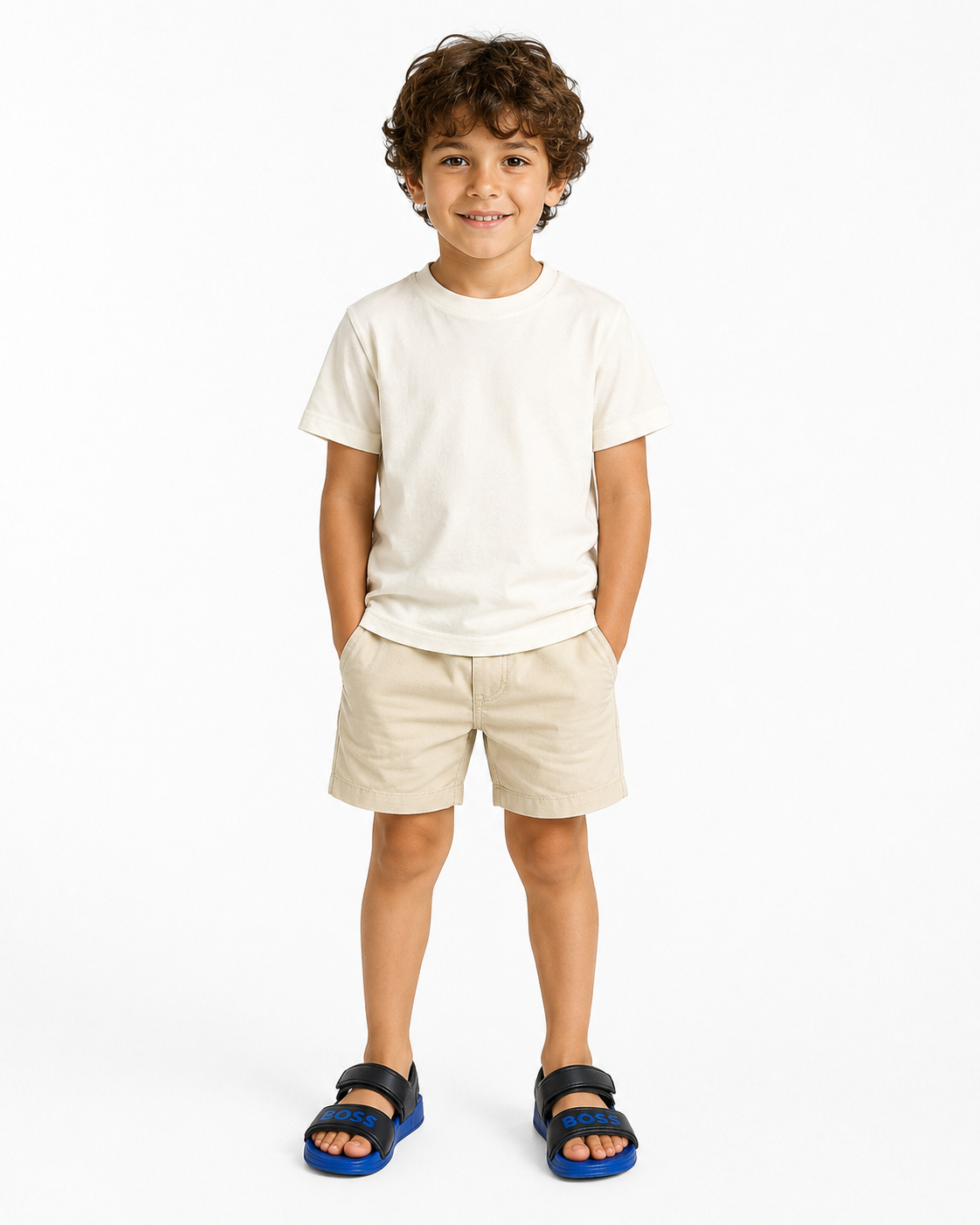 BOSS Kids Blue & Black Velcro Sandals thumb 2