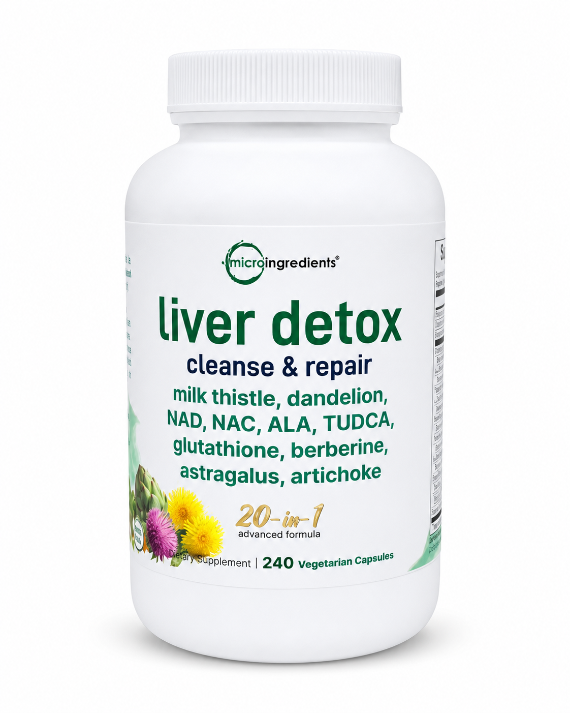 Micro Ingredients Liver Detox Cleanse & Repair – 240 Vegetarian Capsules