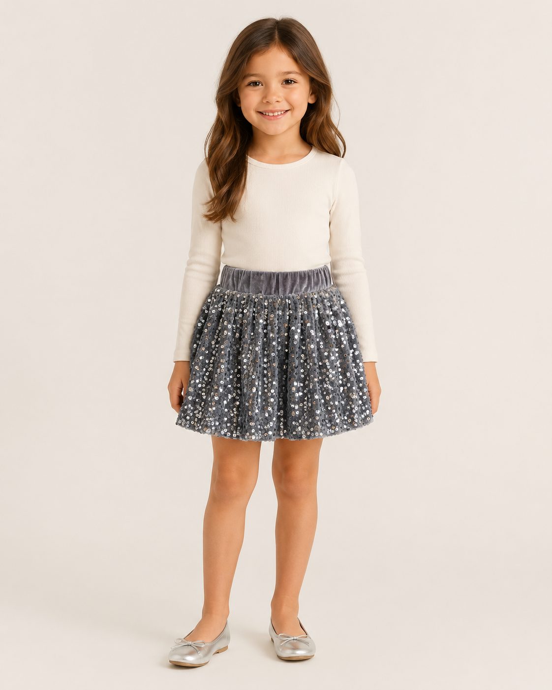 Girls Sequin Tulle Skirt thumb 2