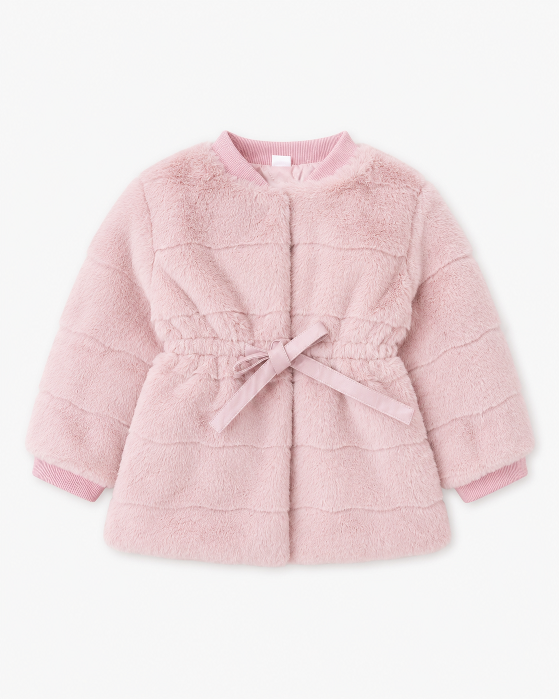 Girls Faux Fur Belted Coat