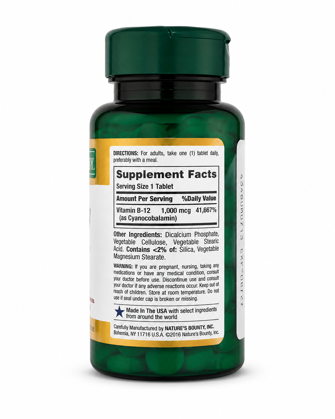 Nature's Bounty B-12 1000mcg – 200 Coated Tablets thumb 2